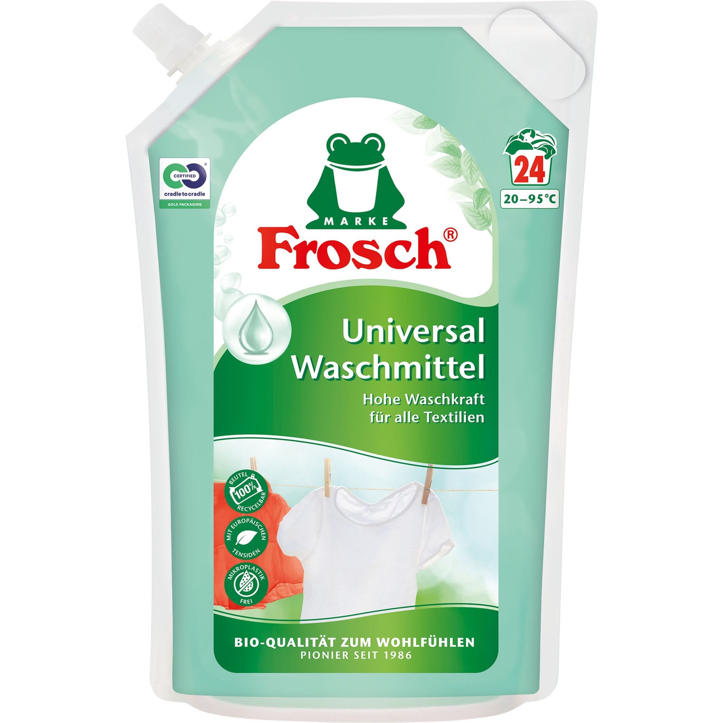 Засіб для прання кольорових тканин Frosch 1.8 л - фото 1