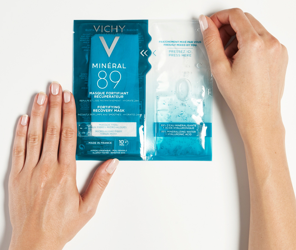 Зміцнююча тканинна маска Vichy Mineral 89, для зволоження та відновлення шкіри обличчя, 29 мл - фото 7