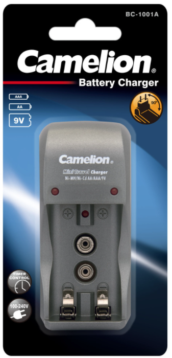 Зарядное устройство для батареек Camelion BC-1001A, 2AA/2AAA/9V (BC-1001A) - фото 1