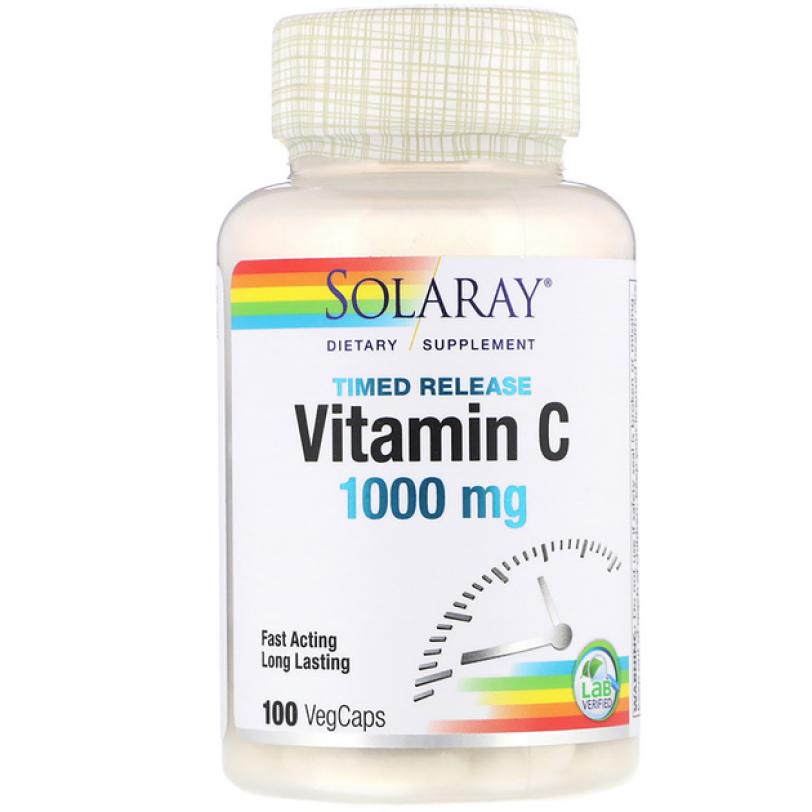 Вітамін С Solaray двофазного вивільнення Vitamin C 1000 мг 100 капсул - фото 1