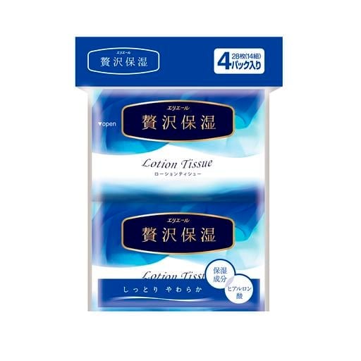 Носовые платки Elleair Premium lotion, экстра успокаивающие с глицерином, 4х14 шт. - фото 1