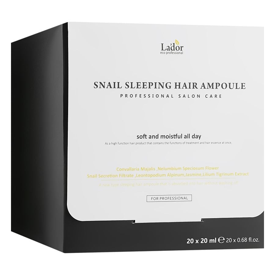 Сироватка для волосся La'dor Snail Sleeping Hair Ampoule, 400 мл (20 шт. по 20 мл) - фото 2