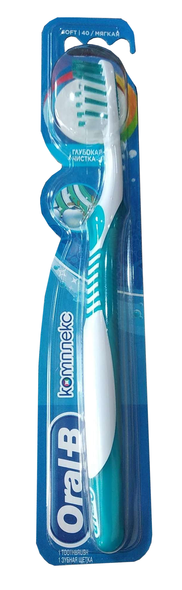 Зубная щетка Oral-B Комплекс Глубокая Чистка, мягкая, бирюзовый - фото 1