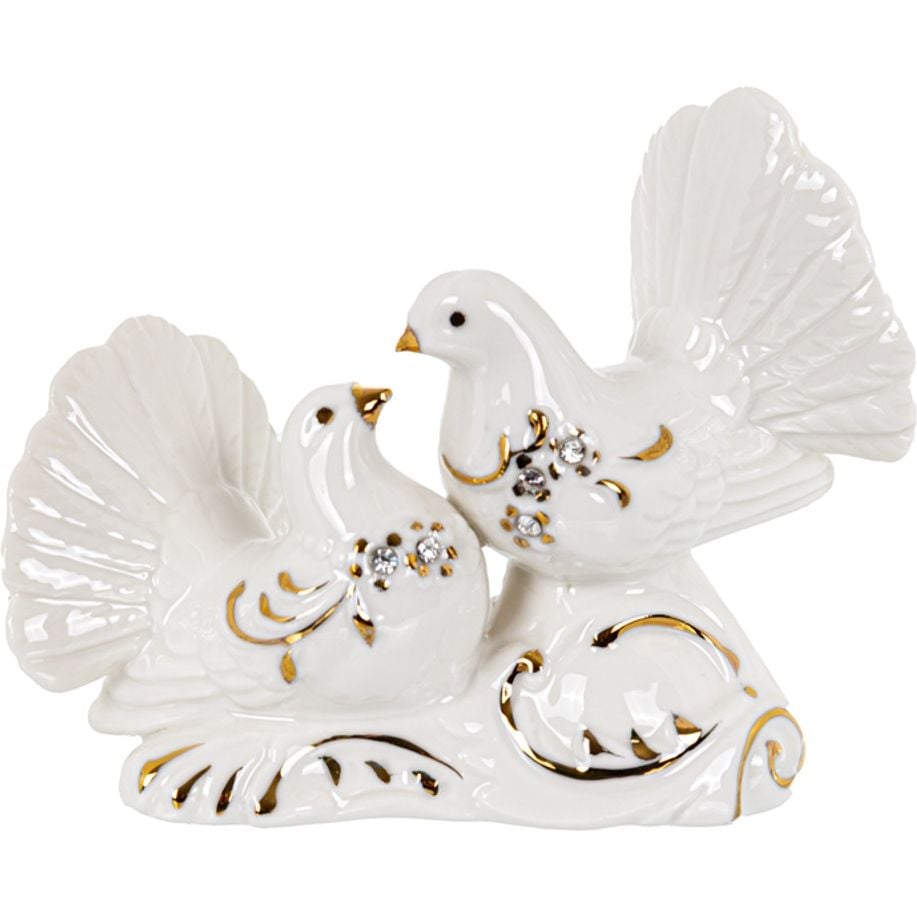 Фігурка декоративна Lefard Пара голубків 12 см біла (149-486) - фото 1