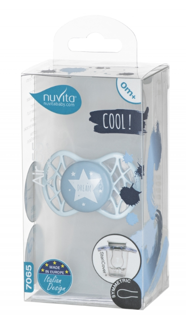 Силиконовая симметричная пустышка Nuvita Air55 Cool Star, 0+ мес., голубой (NV7065BS) - фото 3