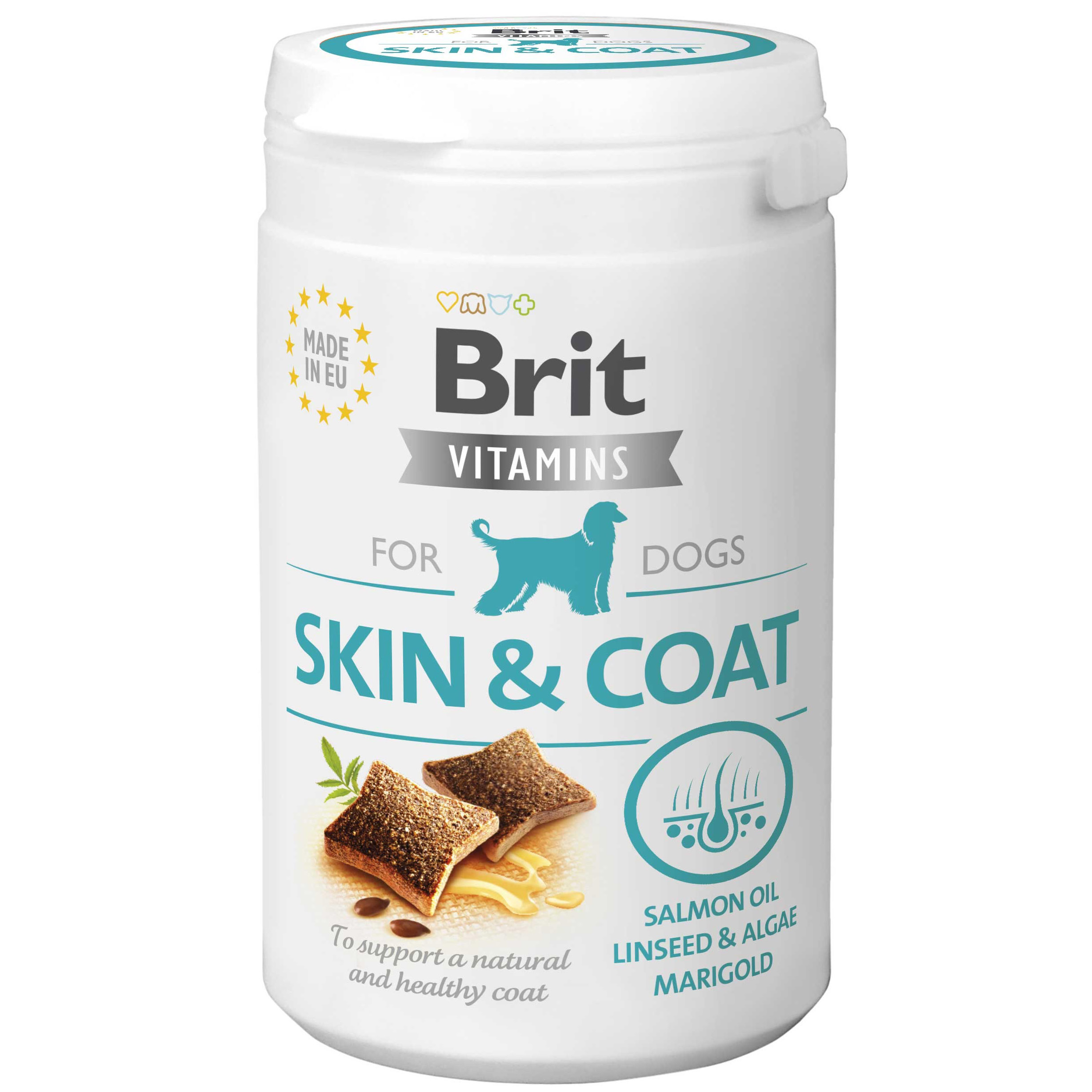 Вітаміни для собак Brit Vitamins Skin and Coat для шкіри та шерсті 150 г - фото 1