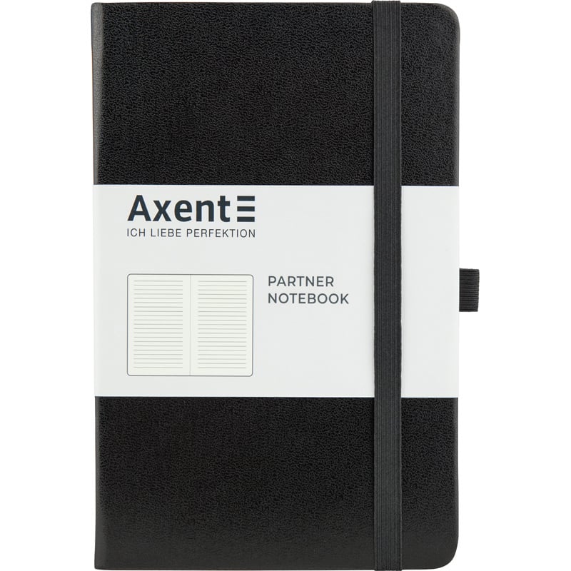 Книга записна Axent Partner A5- у лінійку 96 аркушів чорна (8308-01-A) - фото 1