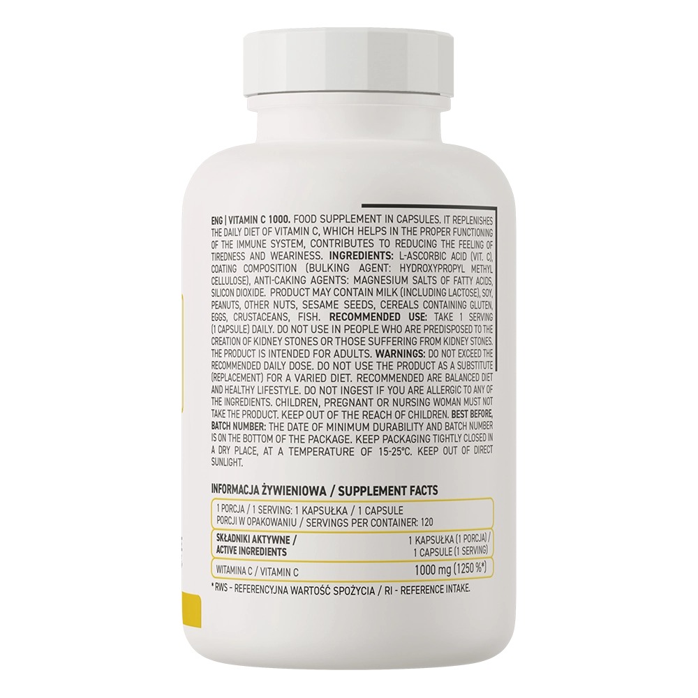 Витамин OstroVit Vitamin C 1000 120 капсул - фото 3