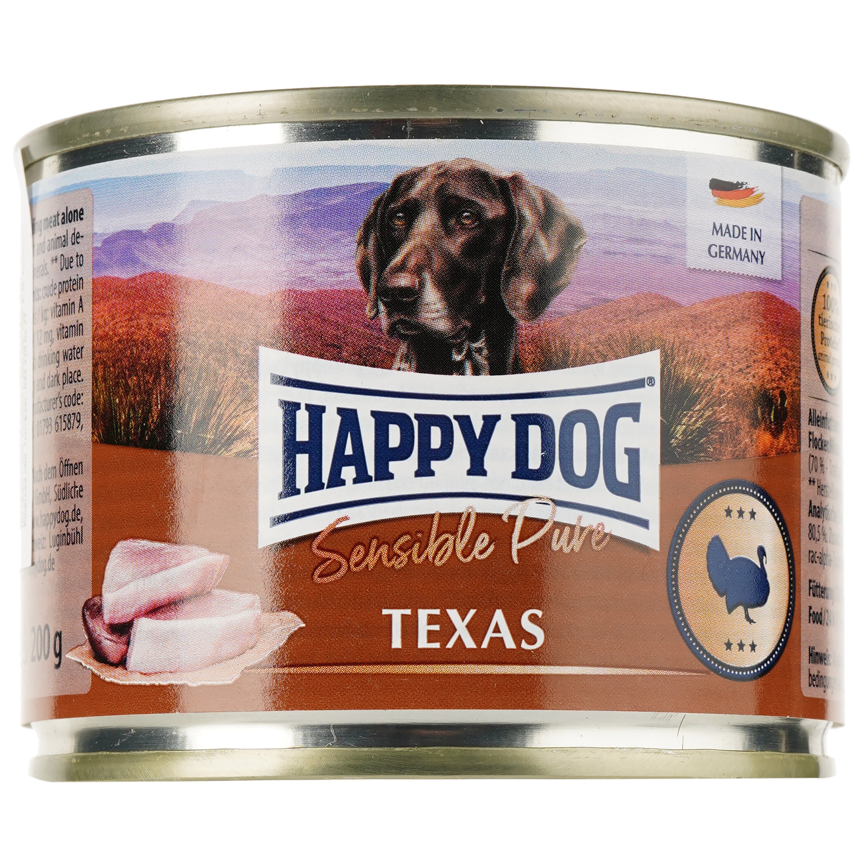 Вологий корм для собак Happy Dog Sens Pure Truthahn, з індичкою, 200 г - фото 1