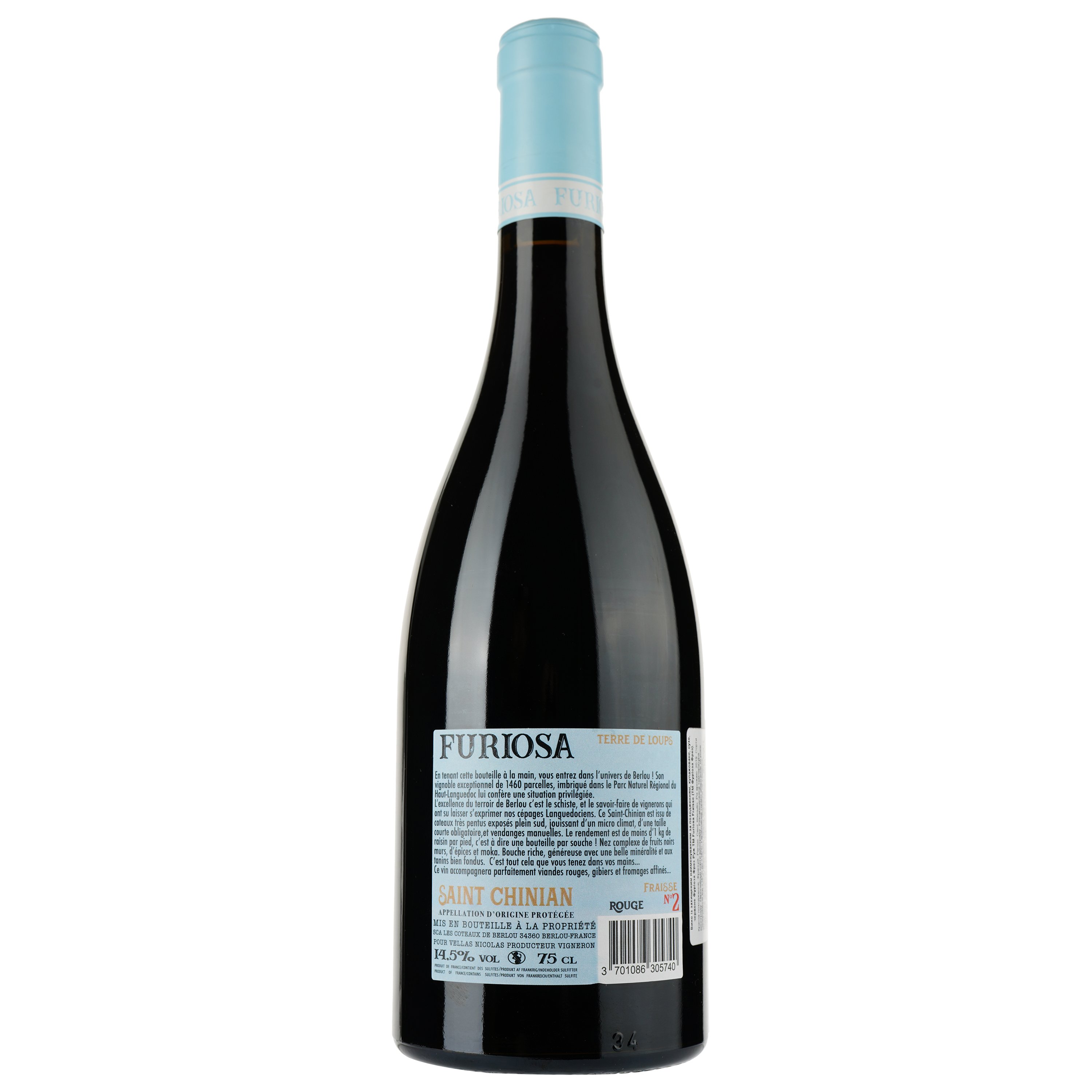 Вино Furiosa Fraisse Rouge 2019 AOP Saint Chinian, красное, сухое, 0,75 л - фото 2