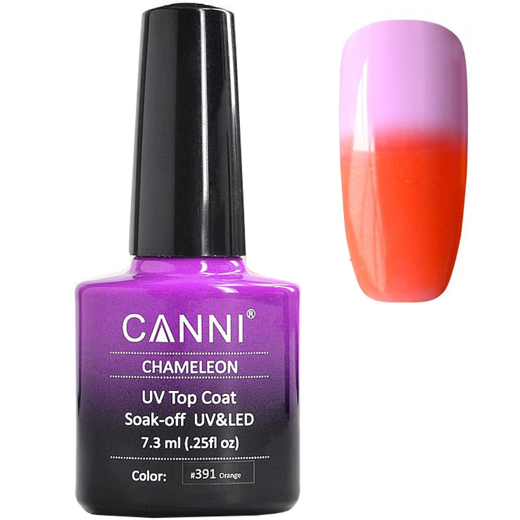 Термо фінішне покриття Canni Chameleon Top Coat №391 помаранчевий 7.3 мл - фото 1