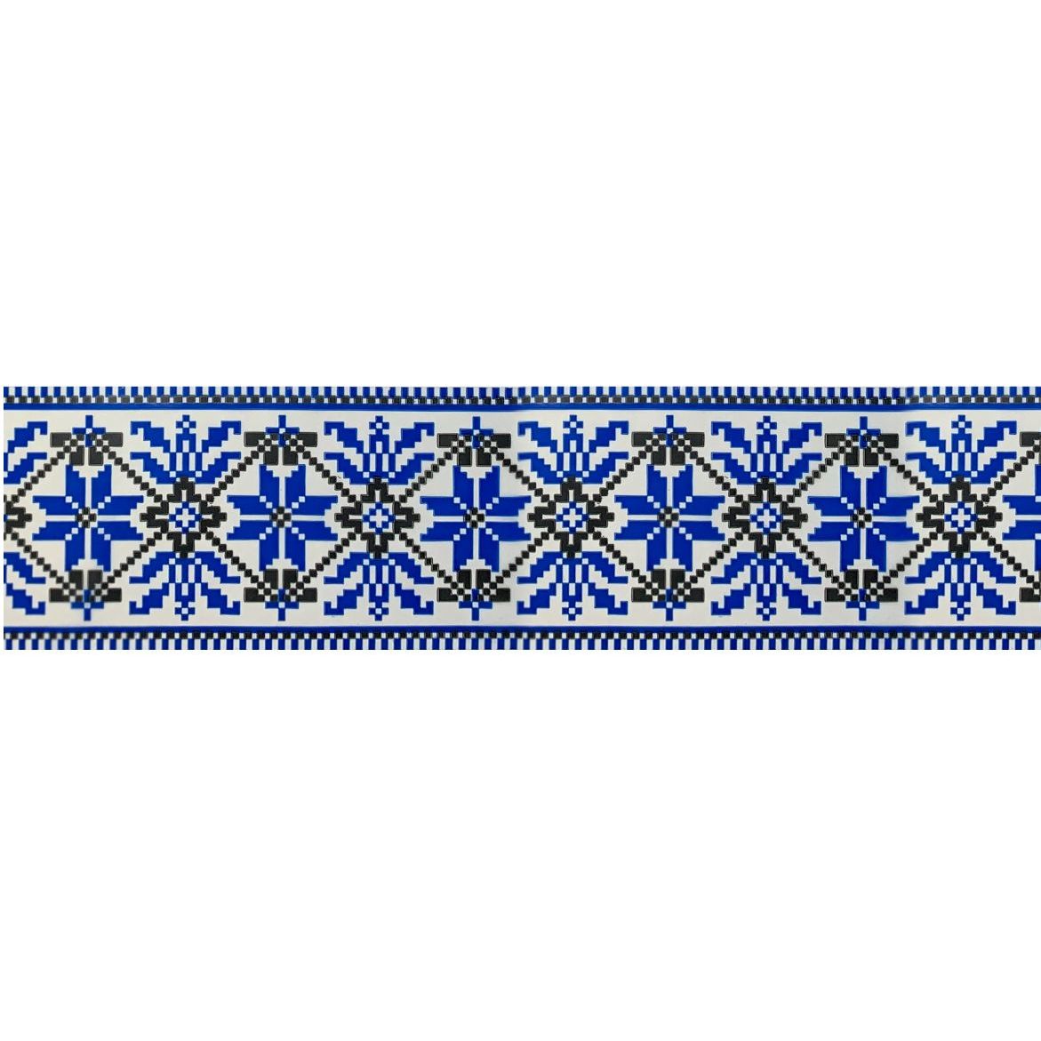 Клейка стрічка пакувальна Buromax Вишиванка 48 мм x 35 м синя (BM.7007-68) - фото 2