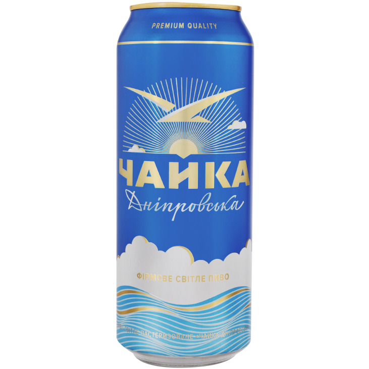 Пиво Чайка Дніпровська, світле, 4,8%, з/б, 0,5 л (836169) - фото 1