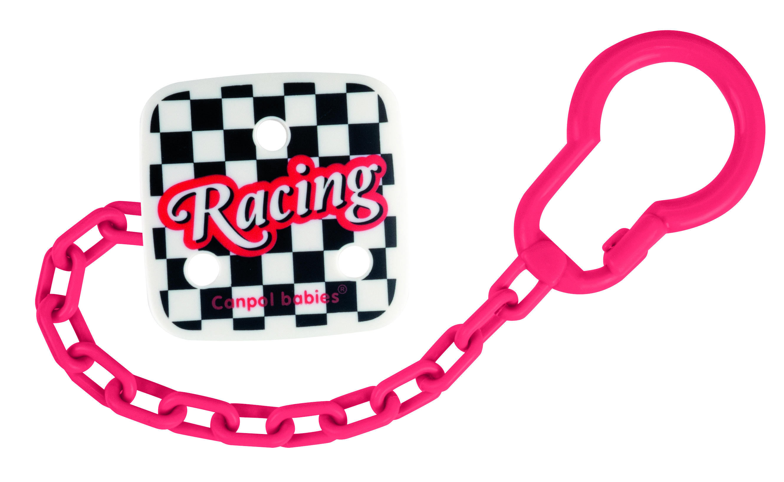 Цепочка для пустышки Canpol babies Racing, розовый (2/435) - фото 1