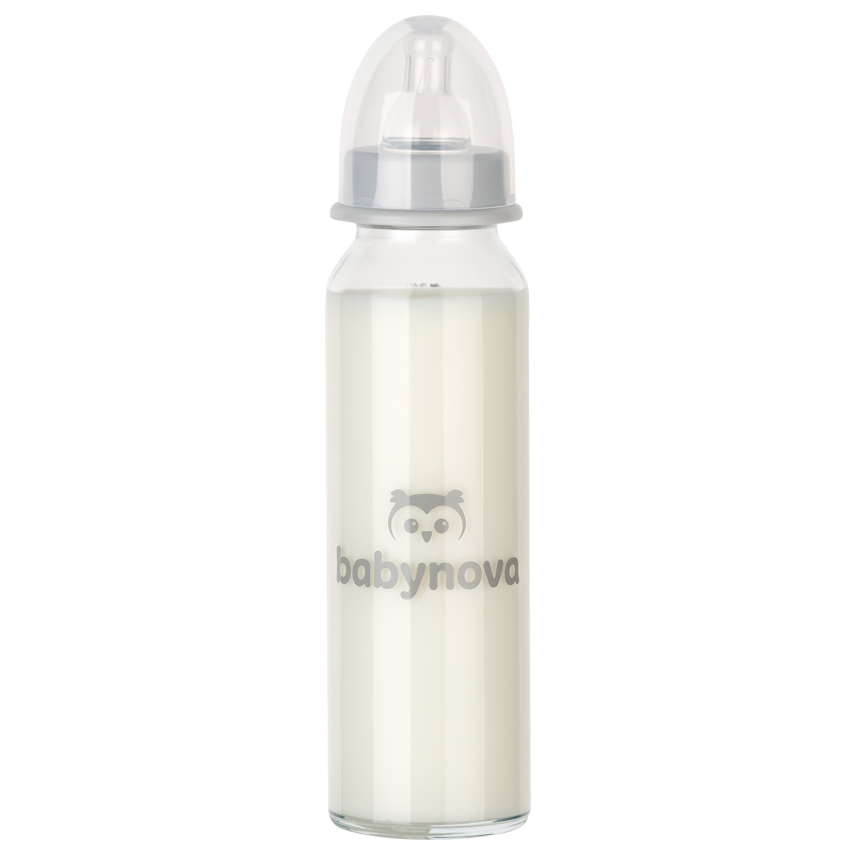 Пляшечка для годування Baby-Nova, скляна, 250 мл, білий (3960300) - фото 1