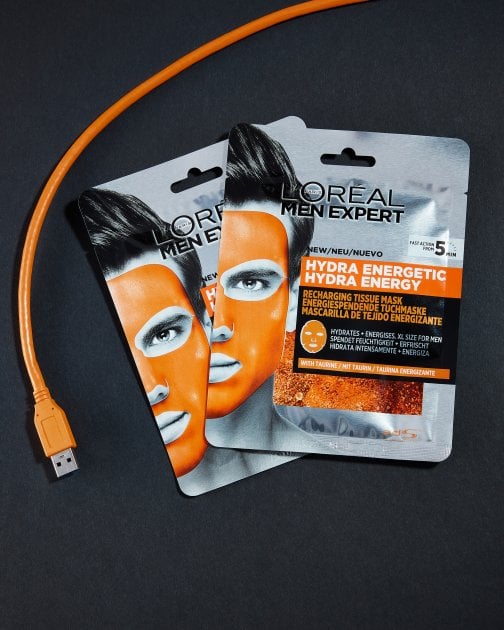 Тканинна маска L'Oreal Paris Men Expert Hydra Energetic, для чоловіків, 30 г - фото 2