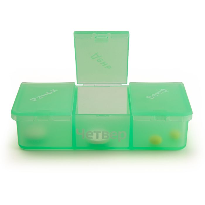 Органайзер для таблеток МВМ My Home PC-01, 7 дней 14.2х8.6х4.7 см зеленый (PC-01 GREEN) - фото 4
