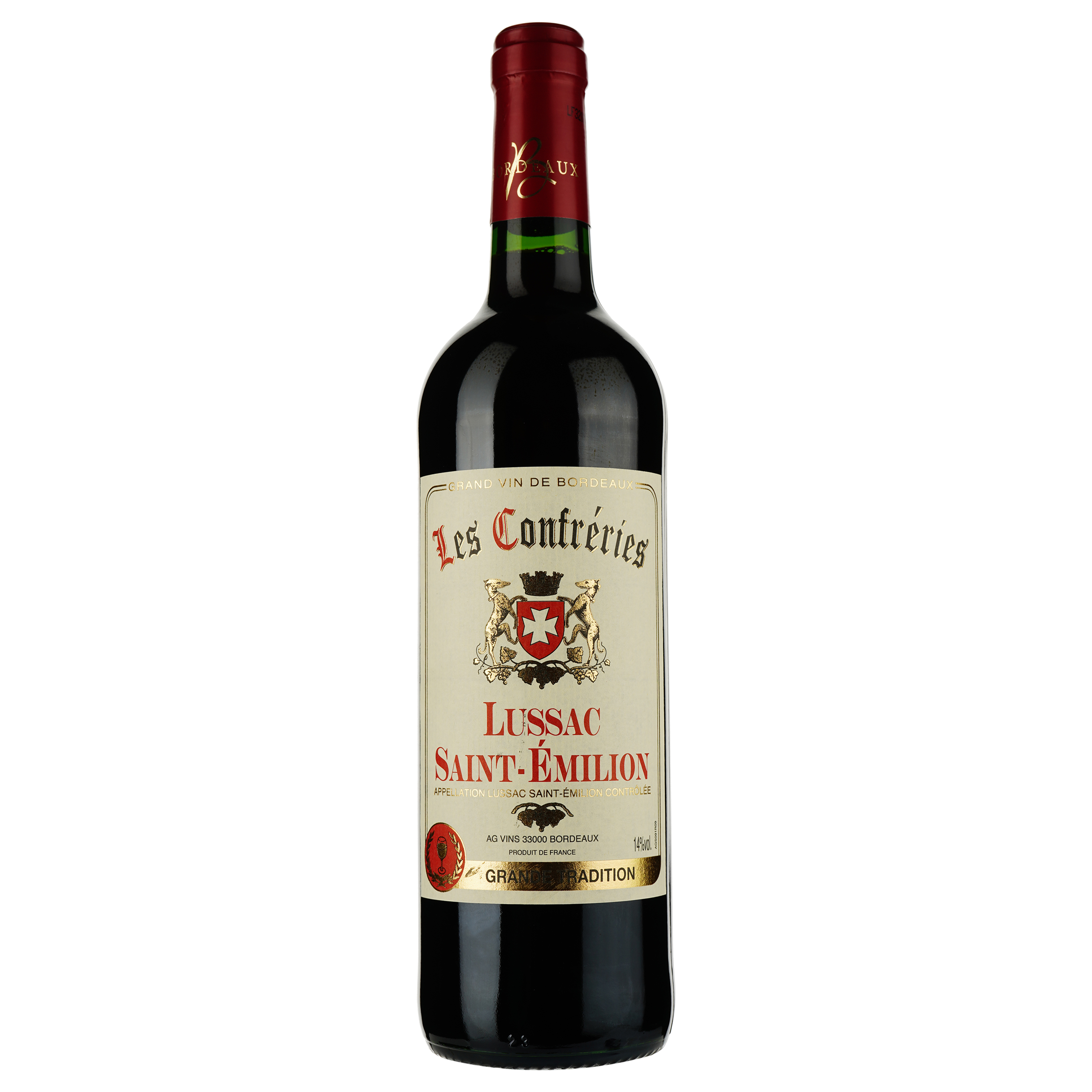 Вино AG Vins Les Confreries AOP Lussac Saint-Emilion 2019 червоне сухе 0.75 л - фото 1