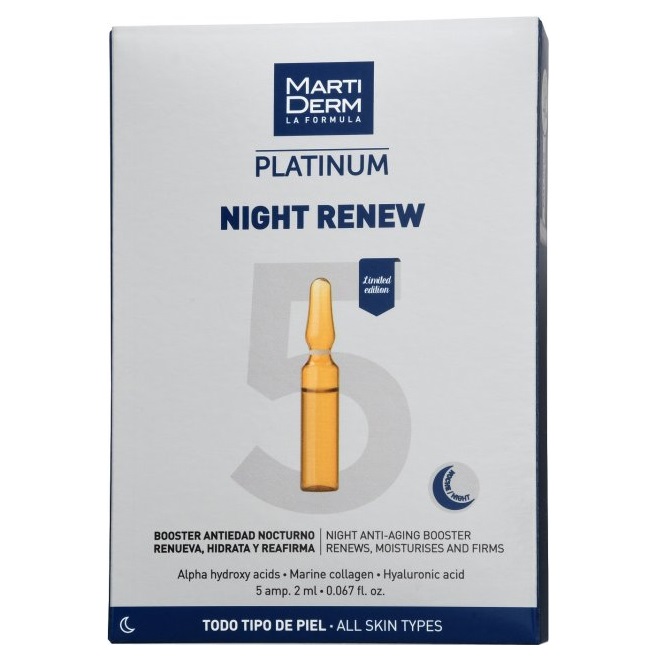 Ампулы MartiDerm Platinum Night Renew Ampollas, 5х2 мл - фото 1