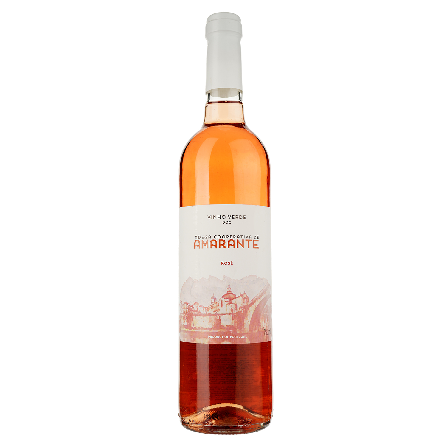 Вино Amarante Vinho Verde Doc Rosado, рожеве, напівсухе, 10%, 0,75 л - фото 1