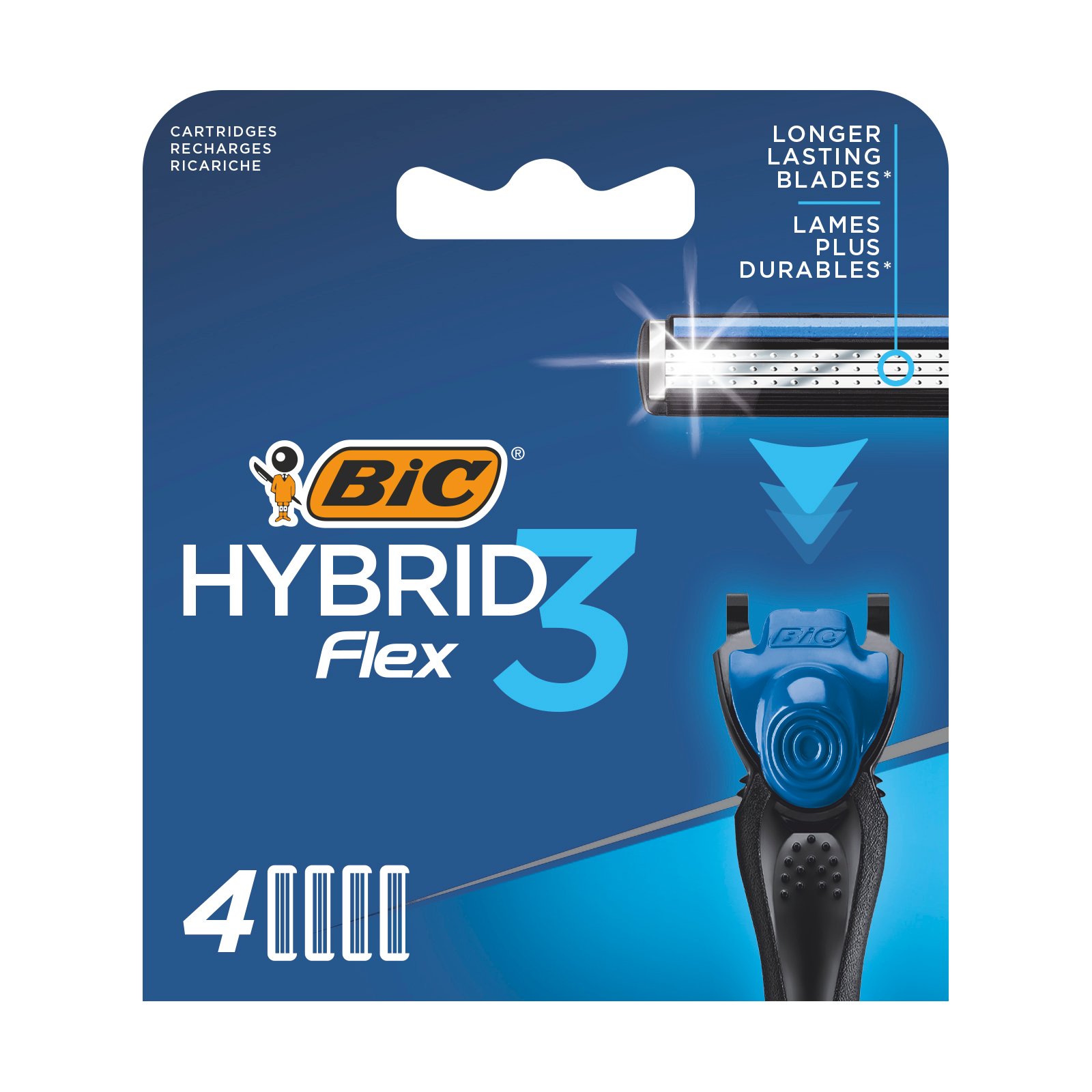 Сменные картриджи для бритья BIC Hybrid 3 Flex, 4 шт. - фото 1