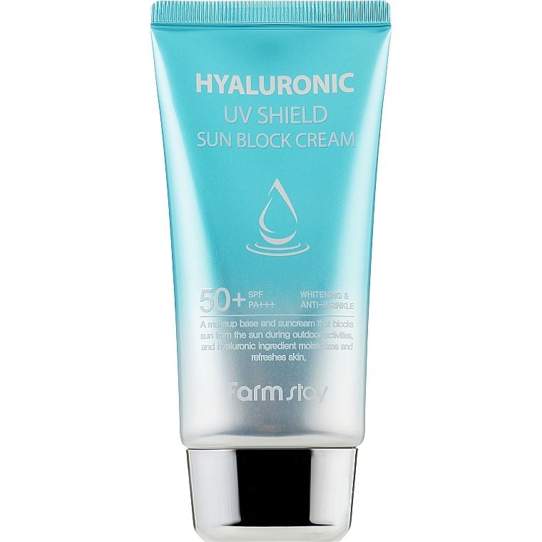 Сонцезахисний крем для обличчя FarmStay Hyaluronic UV Shield Block Cream SPF50+ PA+++, 70 мл - фото 1