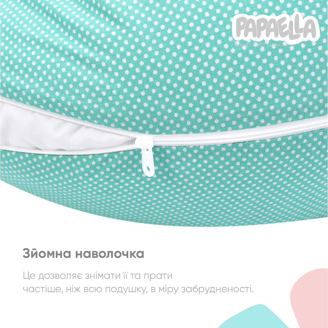 Подушка для беременных и кормления Papaella, 170х30 см, ментоловый (8-33266) - фото 4
