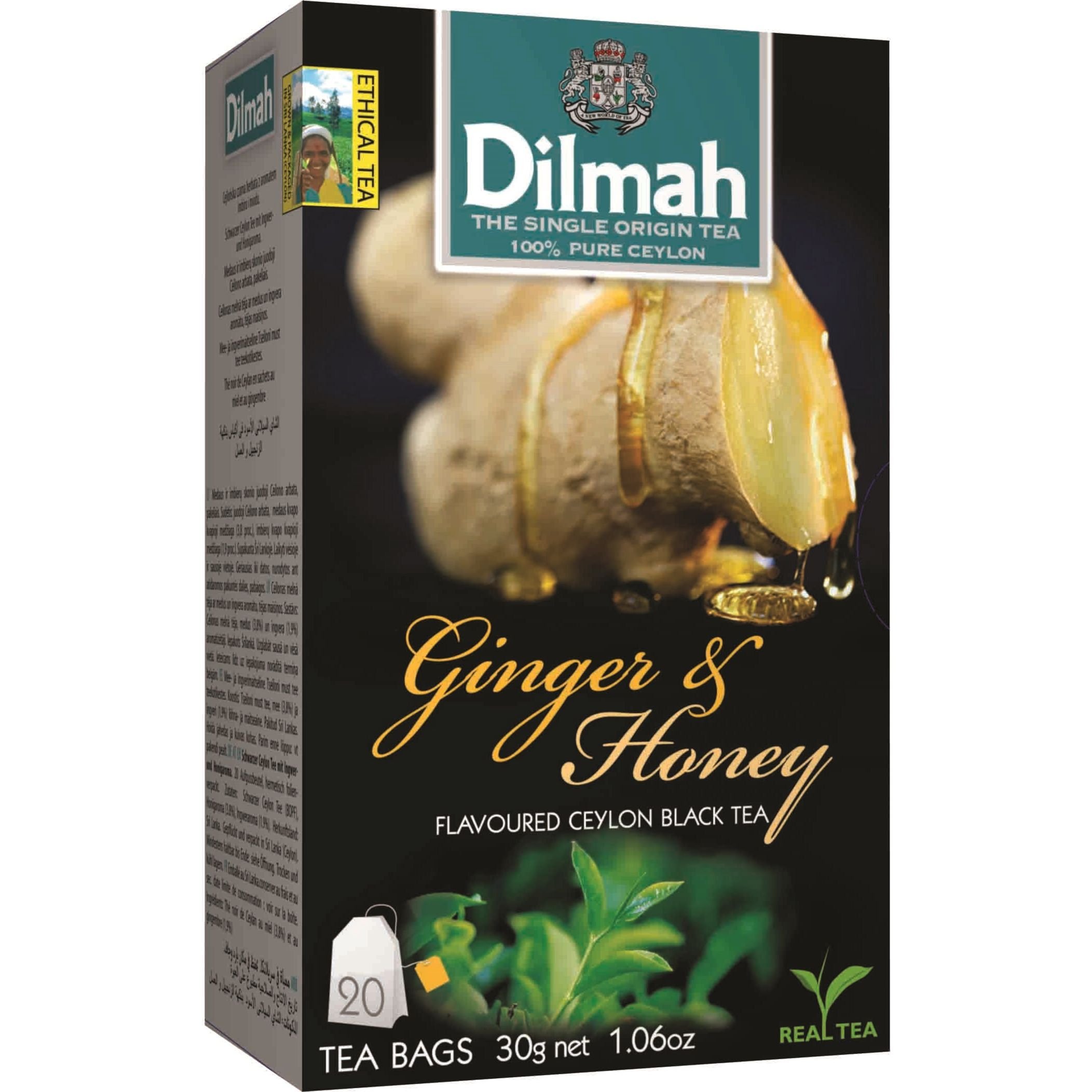 Чай черный Dilmah Ginger&Honey, 30 г (20 шт. х 1.5 г) (896865) - фото 2