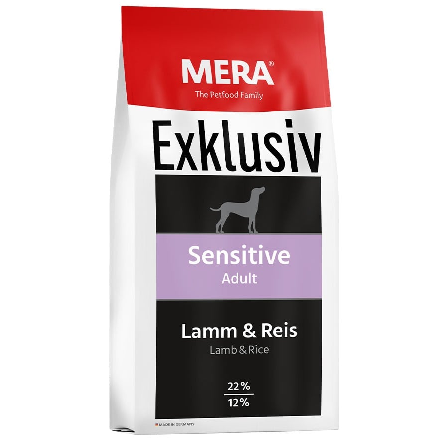 Сухой корм для взрослых собак с чувствительным пищеварением Mera Exklusiv Sensitive, с ягненком и рисом, 15 кг (72655) - фото 1