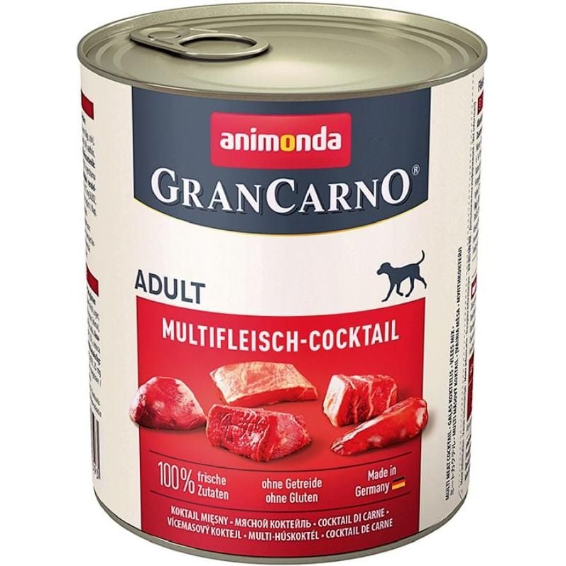 Влажный беззерновой корм для собак Animonda GranCarno Adult Multi Meat Cocktail, мультимясной коктейль, 800 г - фото 1