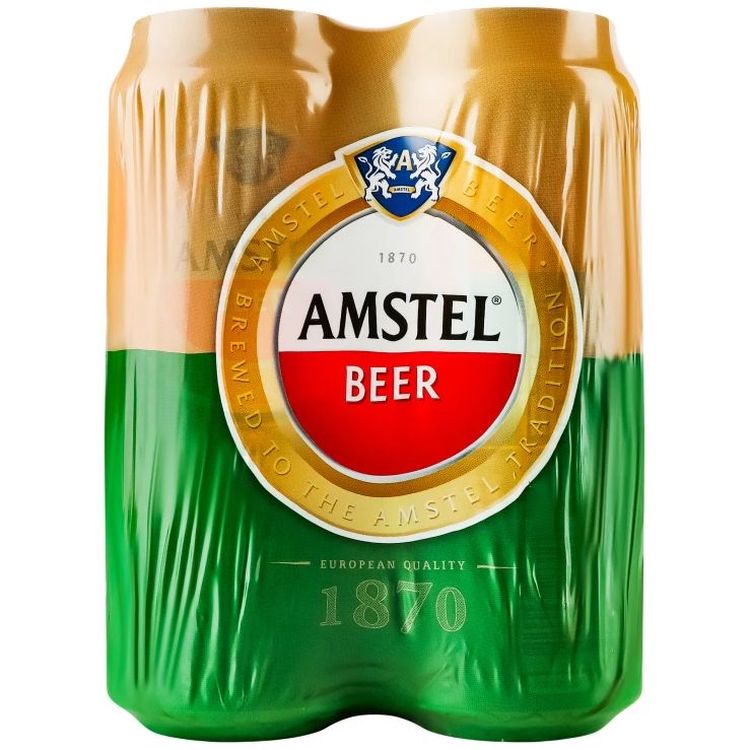 Пиво Amstel світле 5% 4 шт. х 0.5 л з/б - фото 1