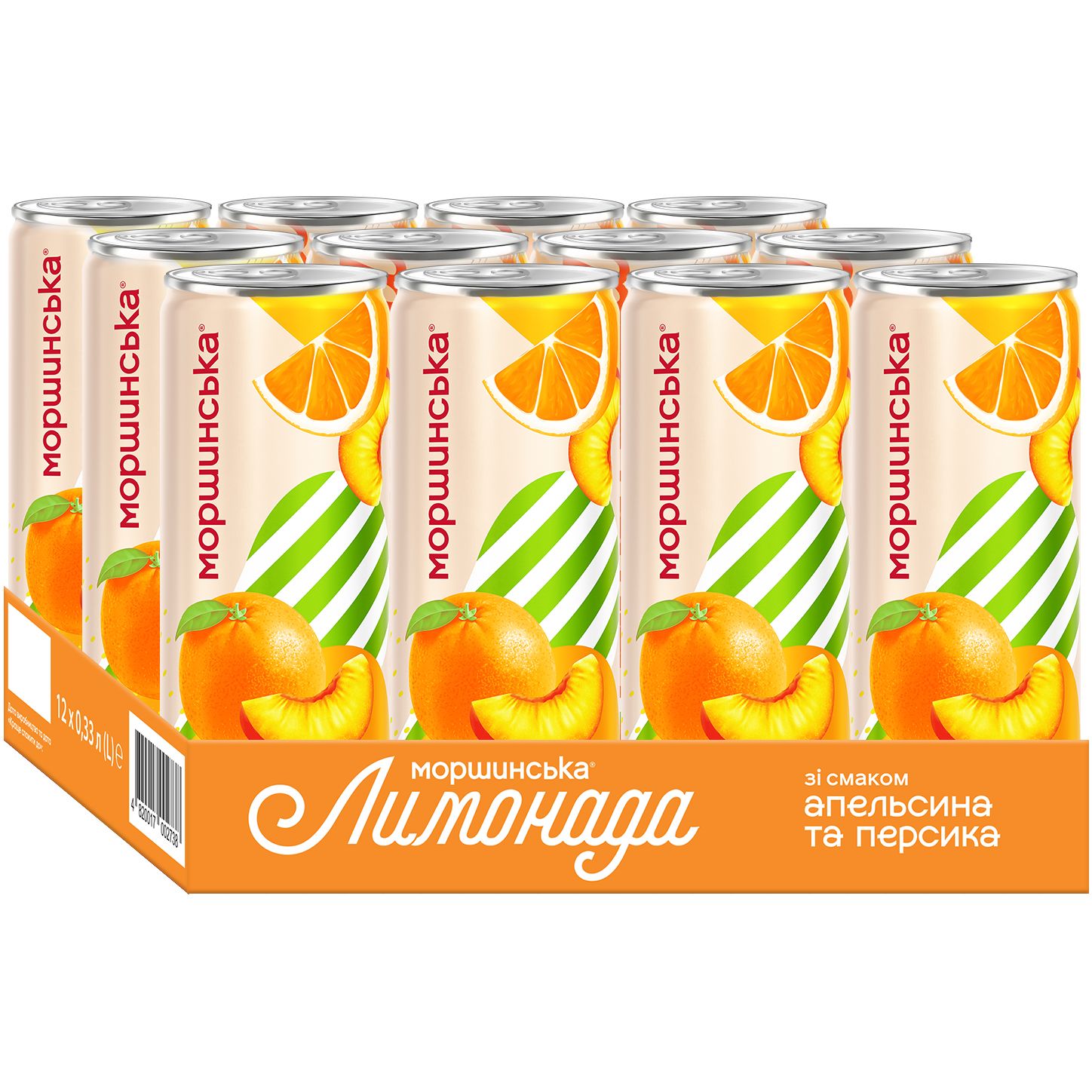 Напиток Моршинская Лимонада Апельсин-Персик среднегазированный 0.33 л - фото 6
