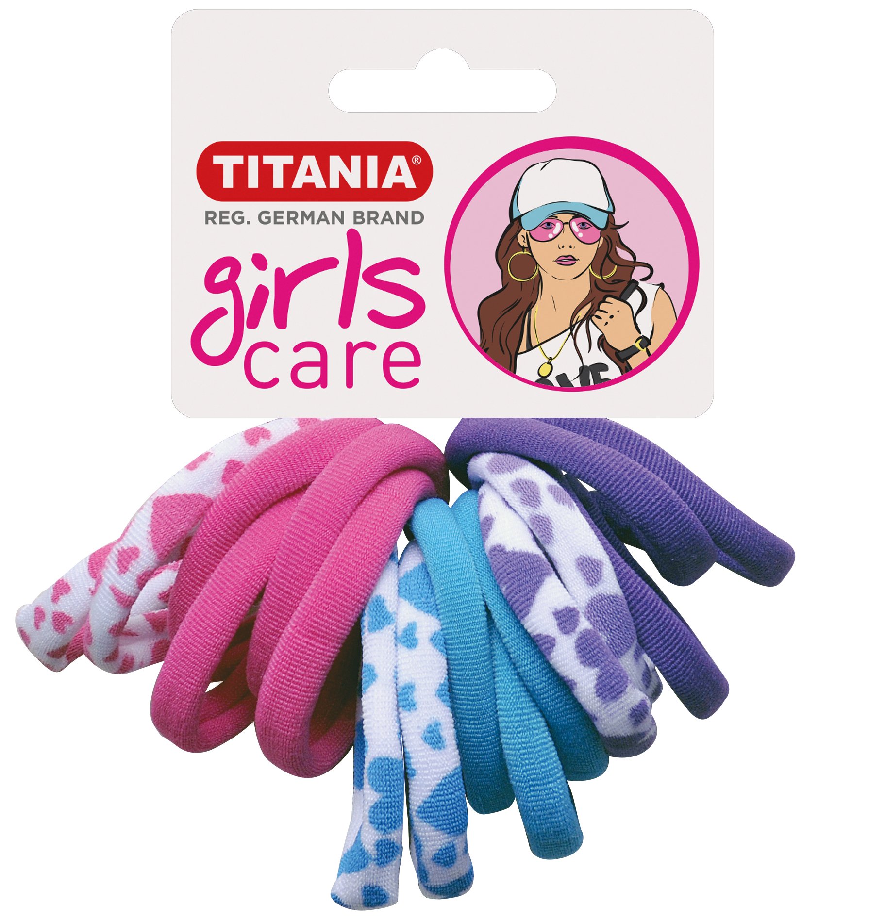 Набір різнокольорових резинок для волосся Titania, 16 шт., 4 см (7826 GIRL) - фото 1