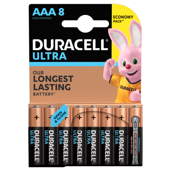 Щелочные батарейки мизинчиковые Duracell Ultra 1,5 V AAA LR03/MX2400, 8 шт. (5004808) - фото 2