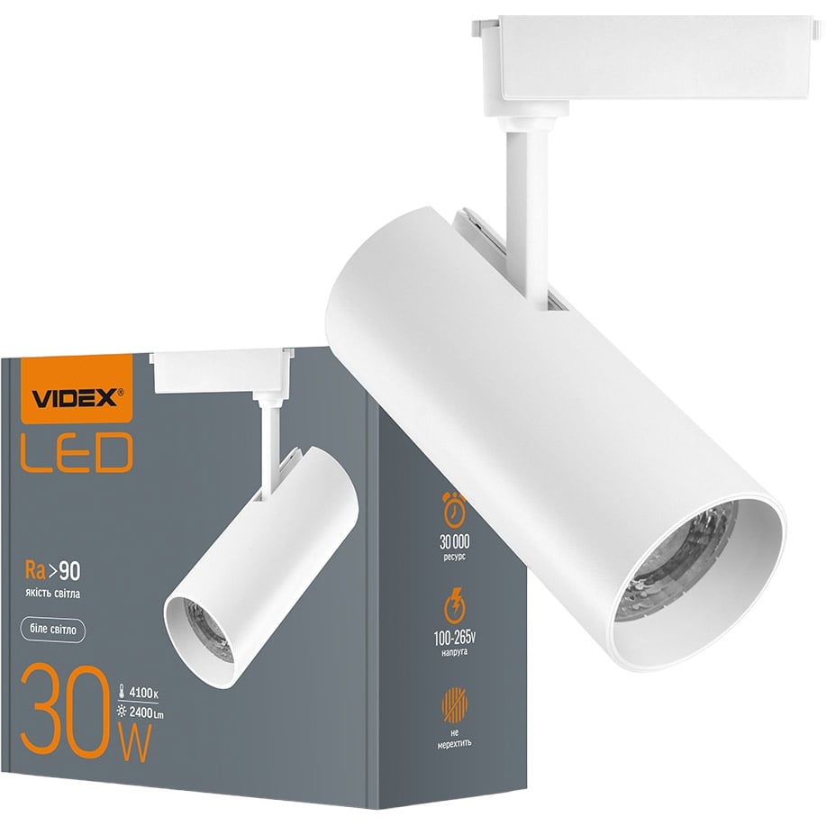 Світильник трековий Videx LED 30W 4100K білий (VL-TR04-304W) - фото 1