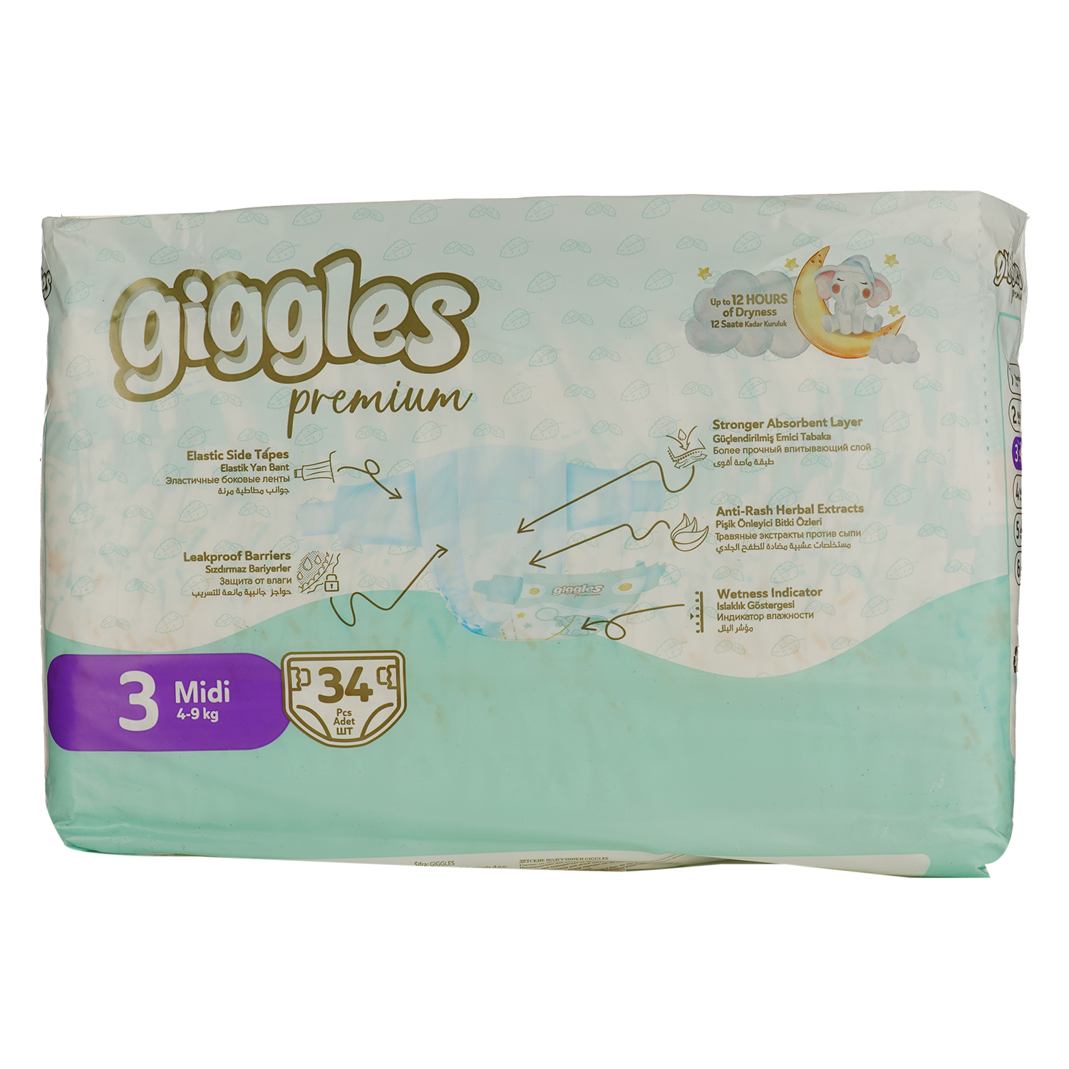 Подгузники Giggles Premium Midi 3 (4-9 кг) 34 шт. - фото 2