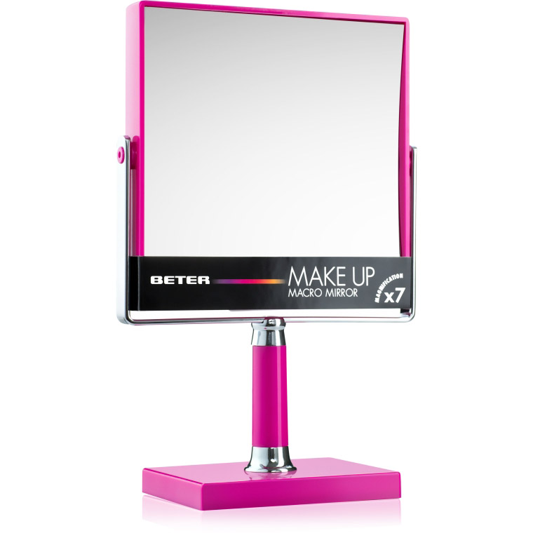 Дзеркало на підставці Beter Viva Make Up Macro Mirror двостороннє 14.5 см рожеве - фото 3