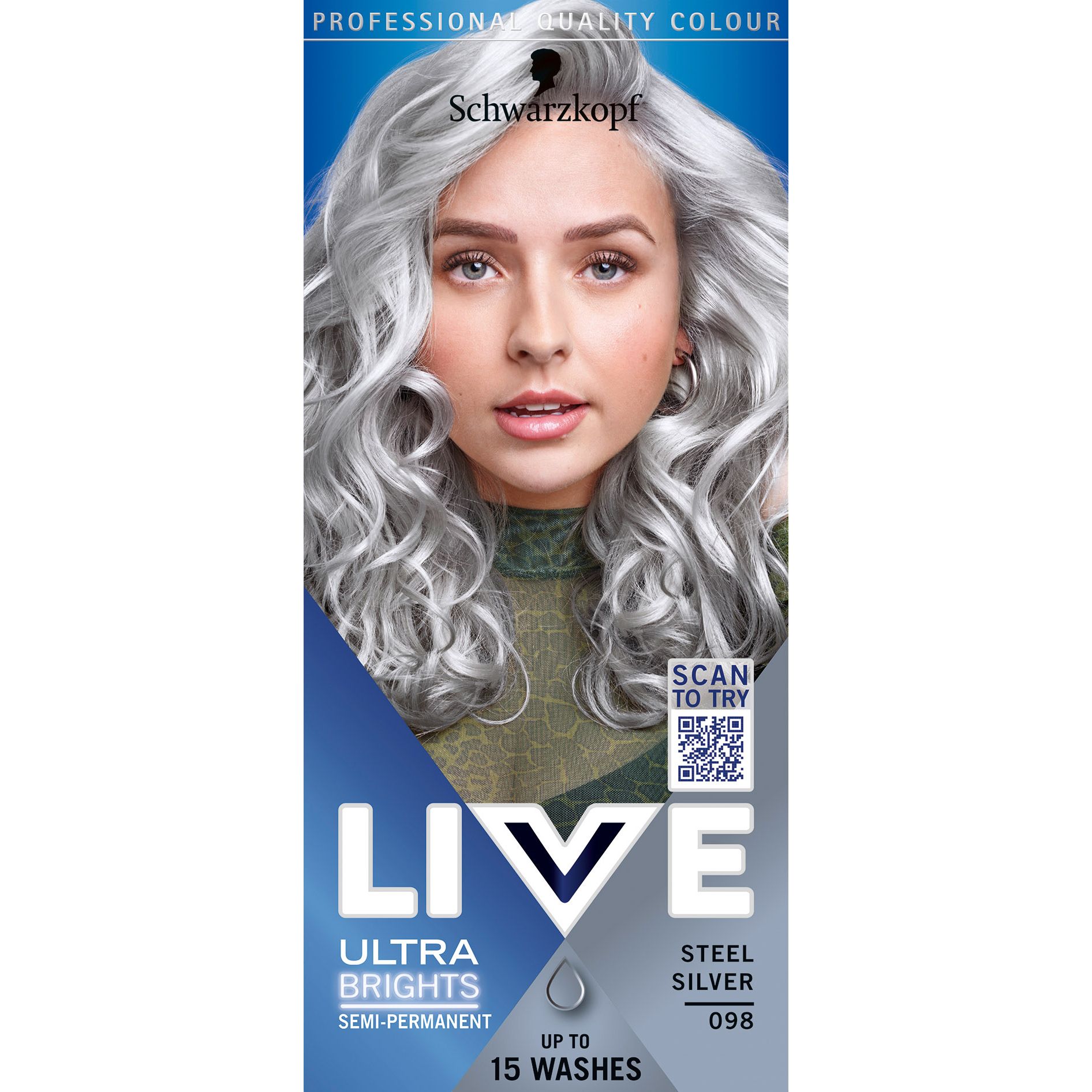 Краска для волос Schwarzkopf Live Ultra Brights 098 Steel Silver - фото 2