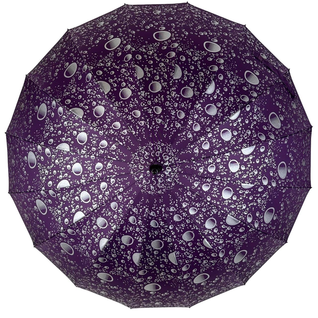 Жіноча парасолька-палиця напівавтомат Toprain 98 см фіолетова - фото 5