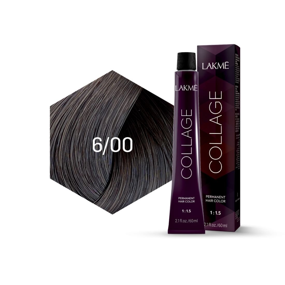 Крем-фарба для волосся Lakme Collage відтінок 6/00 (Темно-русявий), 60 мл - фото 2