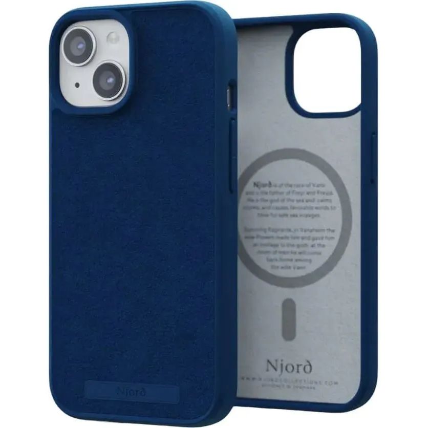 Чохол-накладка Njord Suede MagSafe Case Blue для iPhone 15 - фото 1