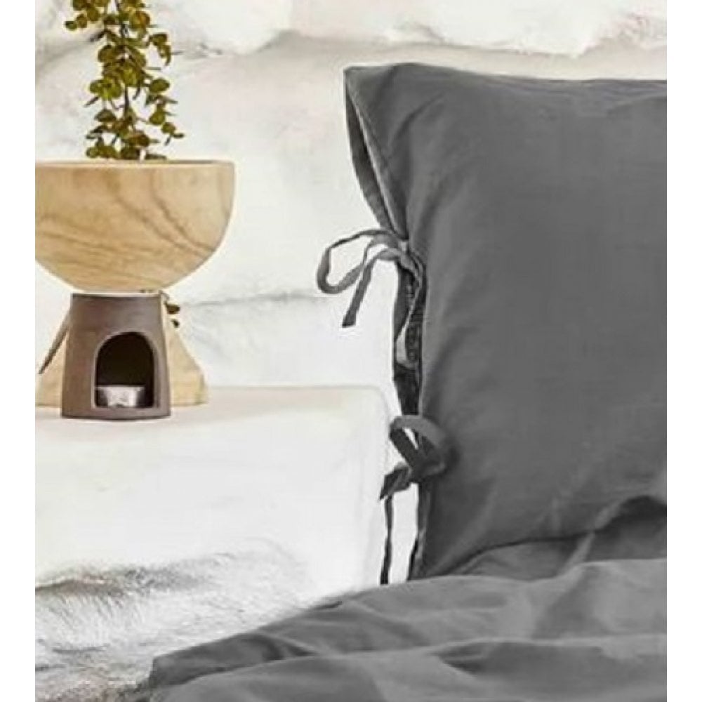 Комплект постельного белья Karaca Home 4 Element Hava Su antrasit, евростандарт, серый (svt-2000022300810) - фото 2