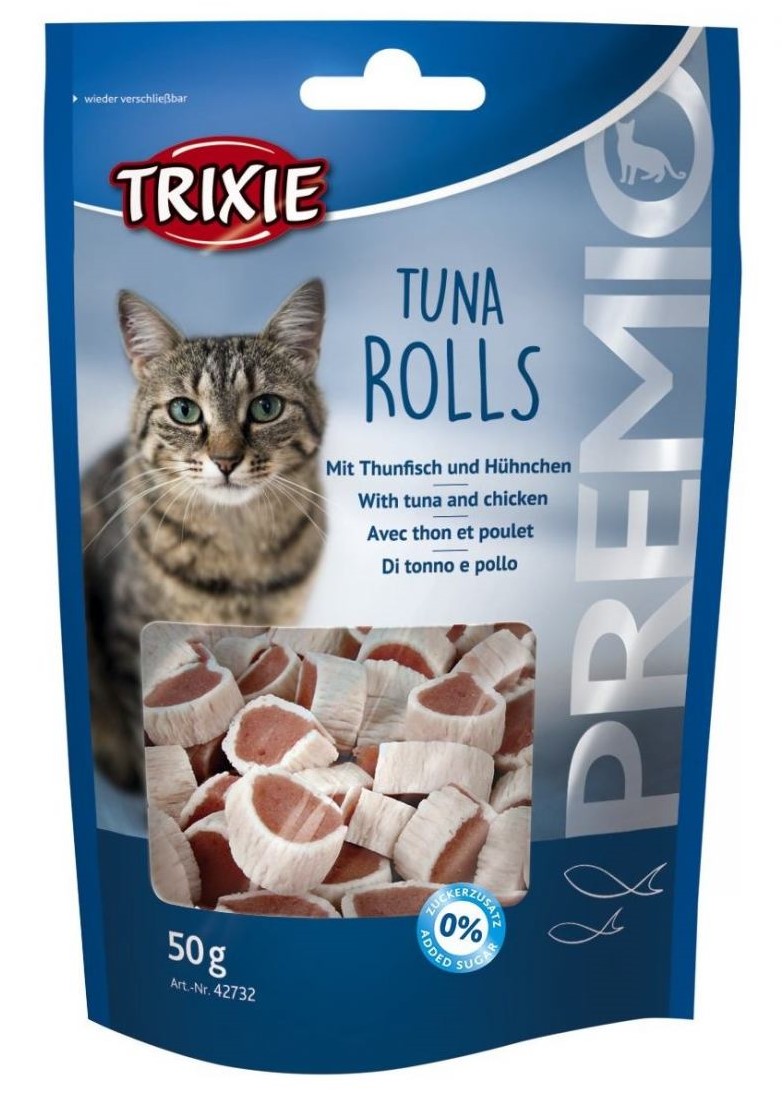 Ласощі для кішок Trixie Premio Tuna Rolls тунець, з куркою і рибою, 50 г - фото 1