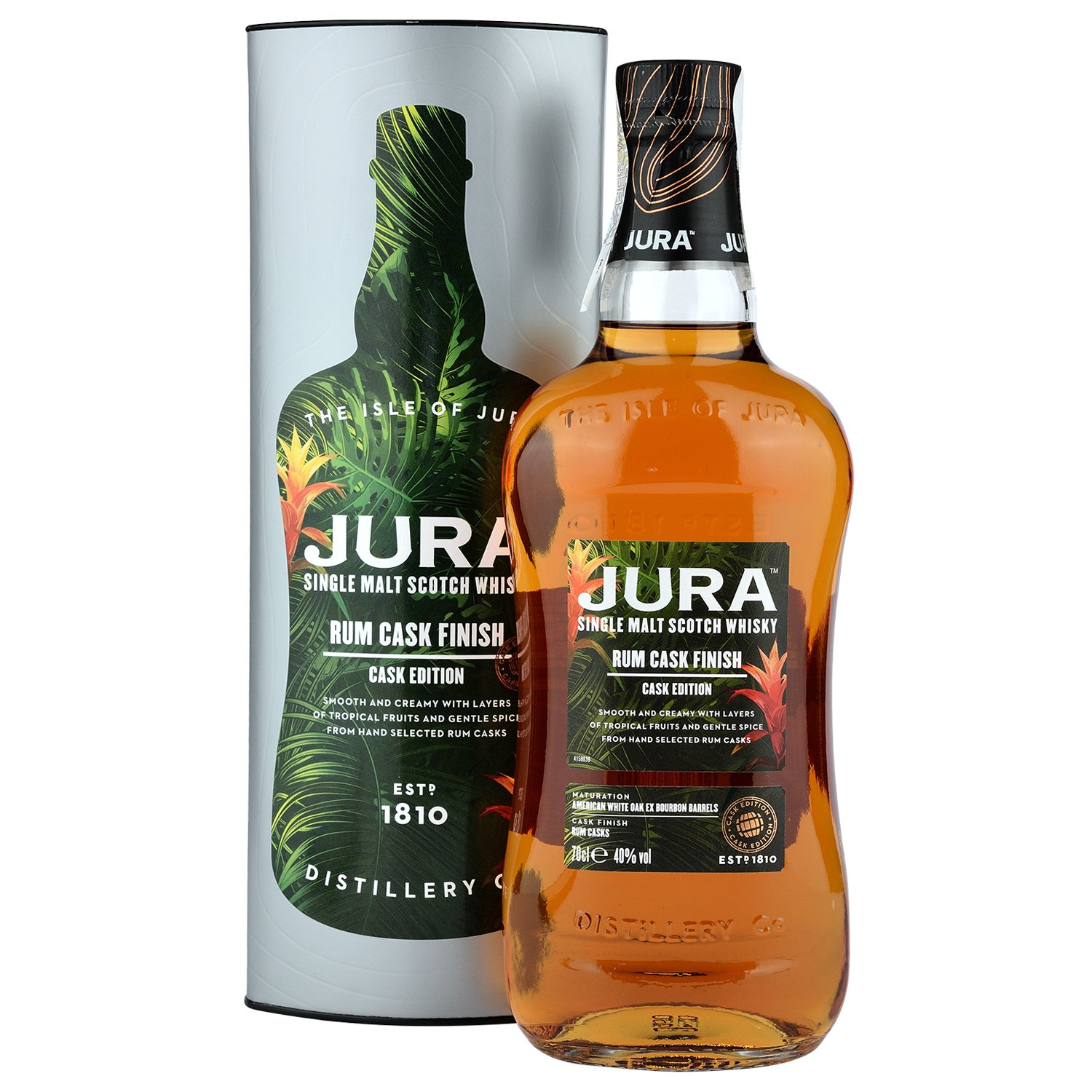 Виски Isle of Jura Rum Cask Single Malt Scotch Whisky, в подарочной упаковке, 40%, 0,7 л - фото 1