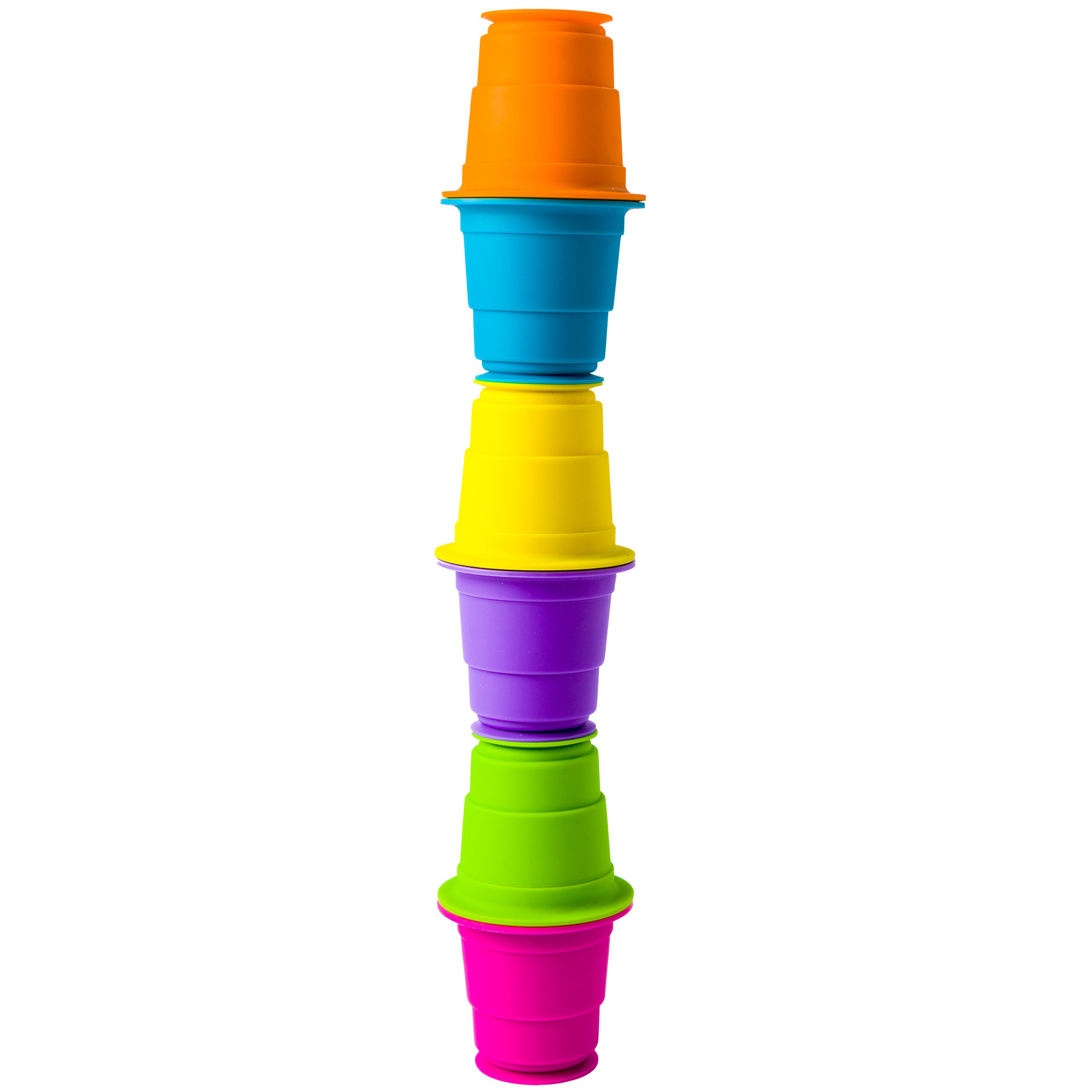 Тактильна іграшка Fat Brain Toys Suction Kupz М'які чашки 6 шт. (F183ML) - фото 4