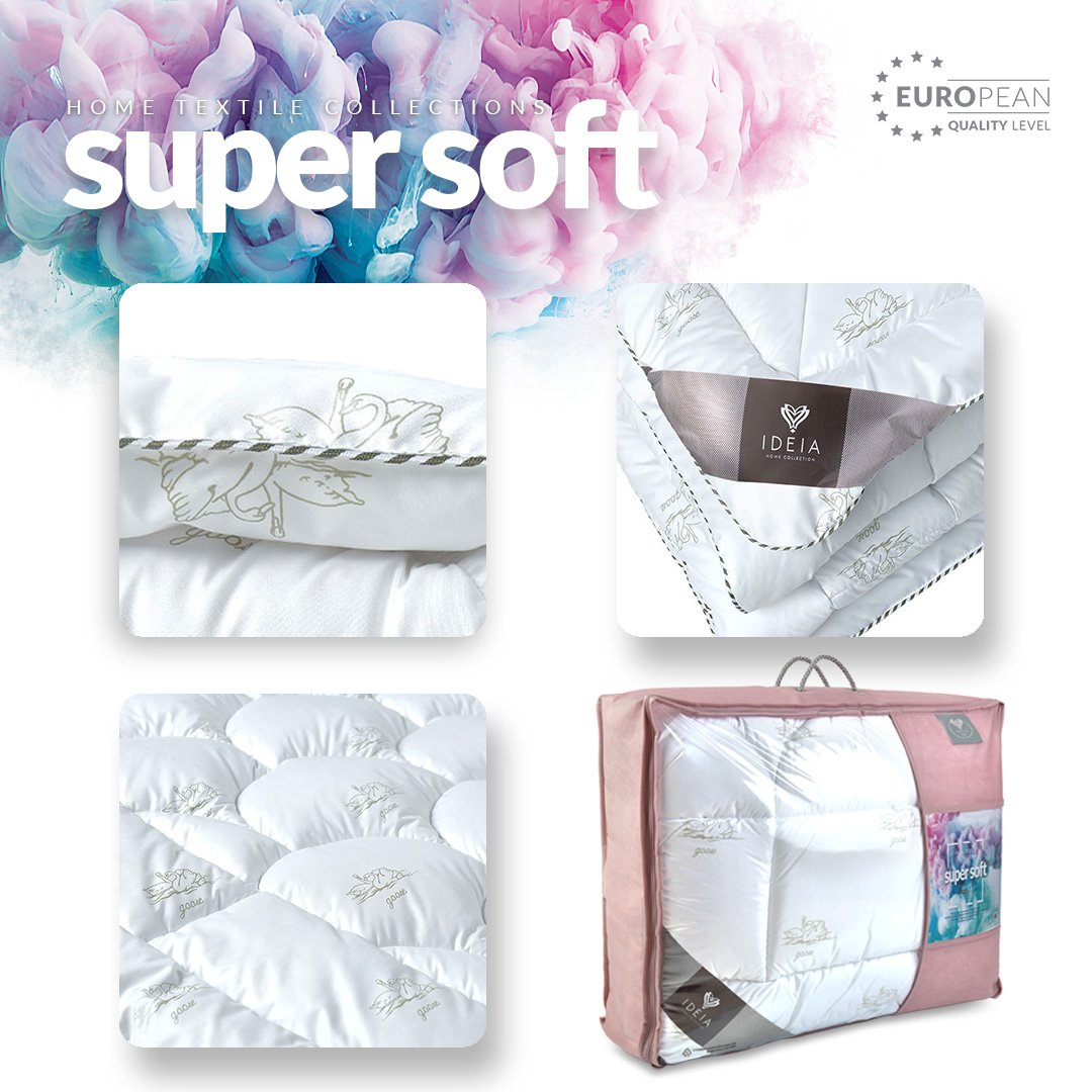 Одеяло летнее Ideia Super Soft Classic, 210х175 см, белый (8-11787) - фото 5