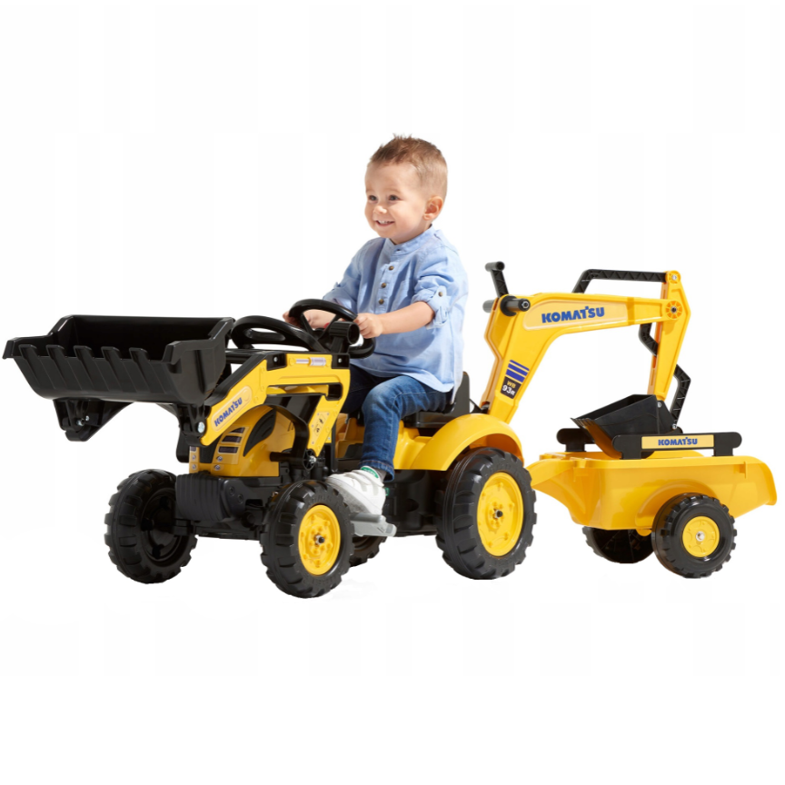 Дитячий трактор Falk Komatsu 2076N на педалях, жовтий (2076N) - фото 2