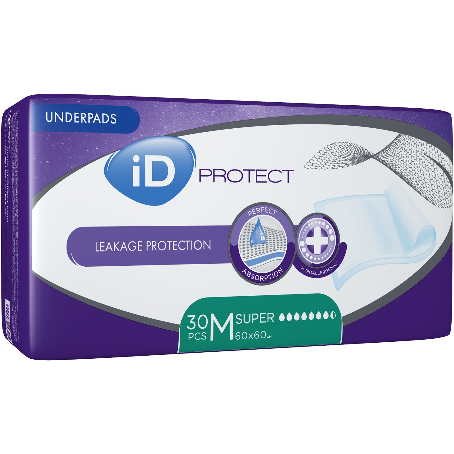 Одноразові гігієнічні пелюшки iD Protect Expert Super, 60x60 см, 30 шт. - фото 2