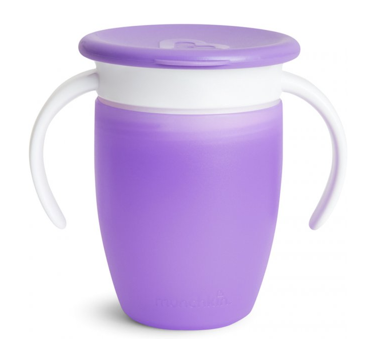 Чашка-непроливайка Munchkin Miracle 360 з ручками та кришкою, 207 мл, фіолетовий (051857) - фото 2