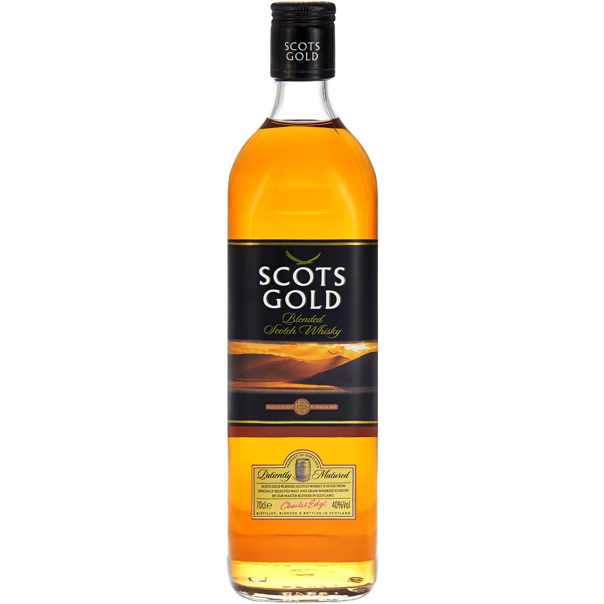 Виски Scots Gold Black Label Blended Scotch Whisky 40% 0.7 л - фото 1